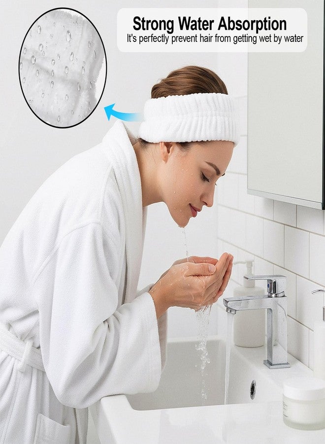 Aysatogc 2Pcs Spa Headband, Makeup Headband for Washing Face Hair Headbands Hair Bands Men Skin Care Headbands for Women Yoga Sports Shower Exercise (Black and White) - Image 5